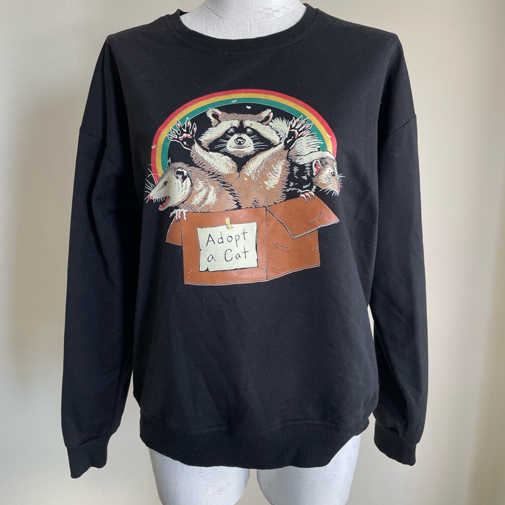 (L) Black Adopt a Cat Sweatshirt